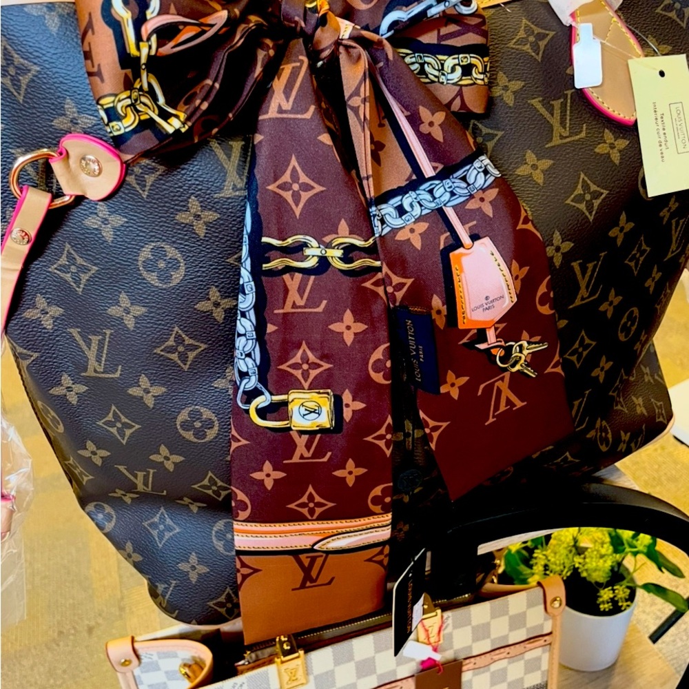 Purse scarves. Different prints. Nylon made to tie on the handle of a purse